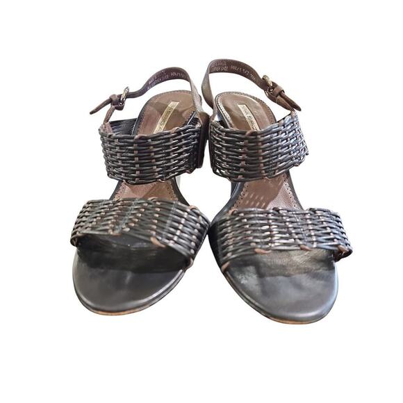 Via Spiga Rolanda Woven Leather Sandals Black and Brown Size 10 - Picture 4 of 7